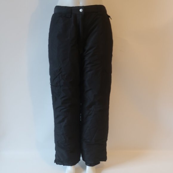 Womens Climate Control Black Cargo Pockets Ankle Zip Ski Snow Pants S * - Picture 2 of 10